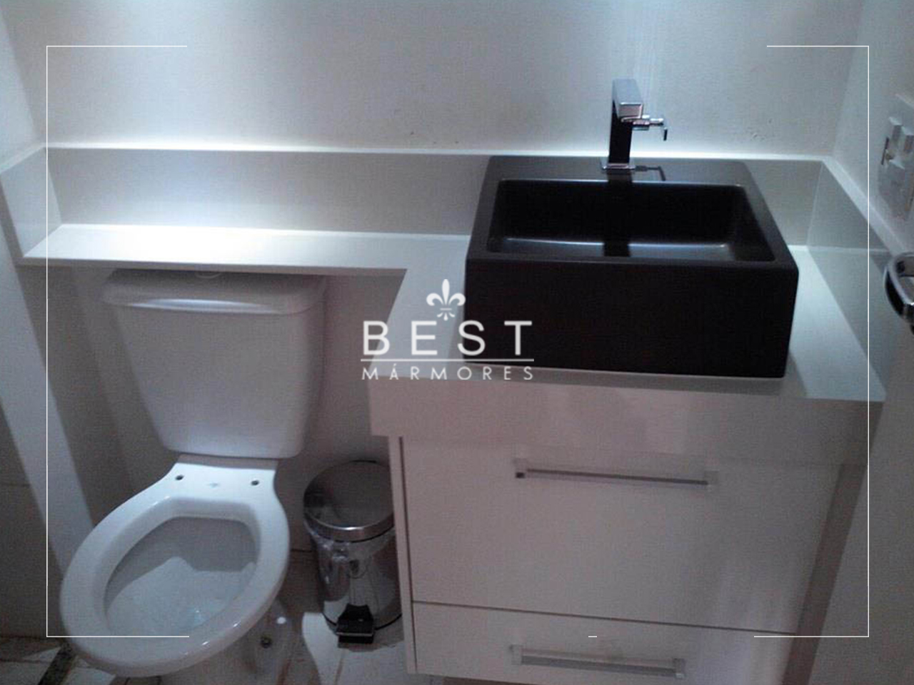 Lavabo em Mármore Branco Prime Com Cuba Best Mármores -> Pia Banheiro Saia Lavabo em Mármore Branco Prime Com Cuba Best Mármores -> Pia Banheiro Saia