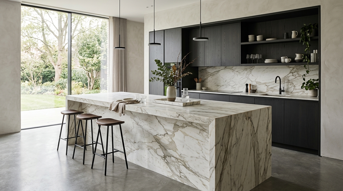 Espessura ideal para bancada de pedra em cozinha sofisticada